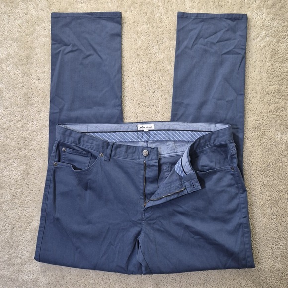 Peter Millar Golf Signature Sateen Pants Mens 38/34 Blue Comfort Quiet Luxury